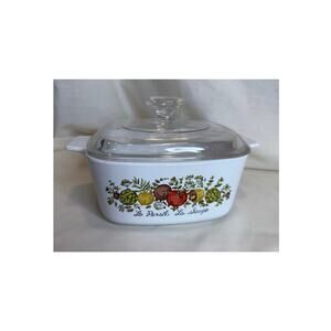 Corning Ware 4qt-A-84-B Spice of Life L' Echalote La Sauge W/Lid Rare - vintage